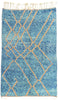 5 x 8 Modern Blue Beni Mrirt Moroccan Rug 21053