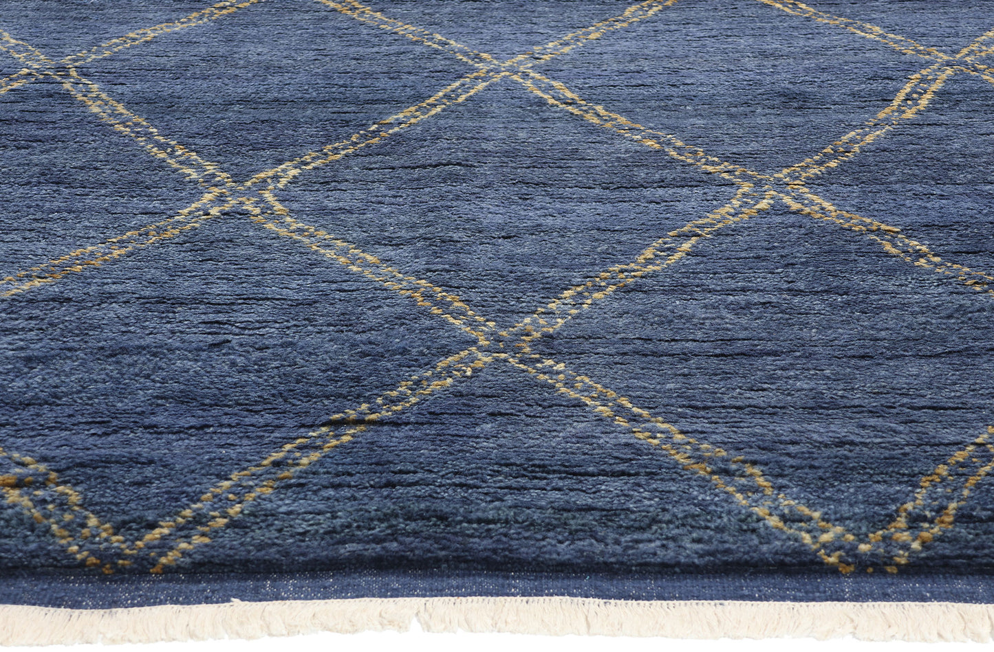 8 x 11 Modern Tribal Dark Blue Moroccan Rug 31222