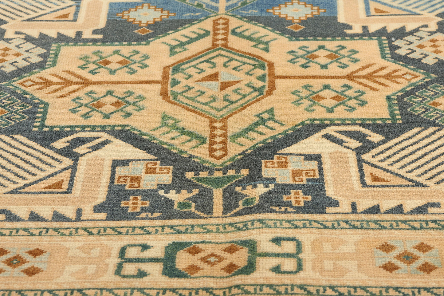 4 x 7 Vintage Blue Turkish Oushak Rug 53702