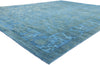 12 x 15 Hand-Carved Textured Blue Overdyed Rug 80935