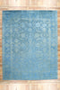12 x 15 Hand-Carved Textured Blue Overdyed Rug 80935