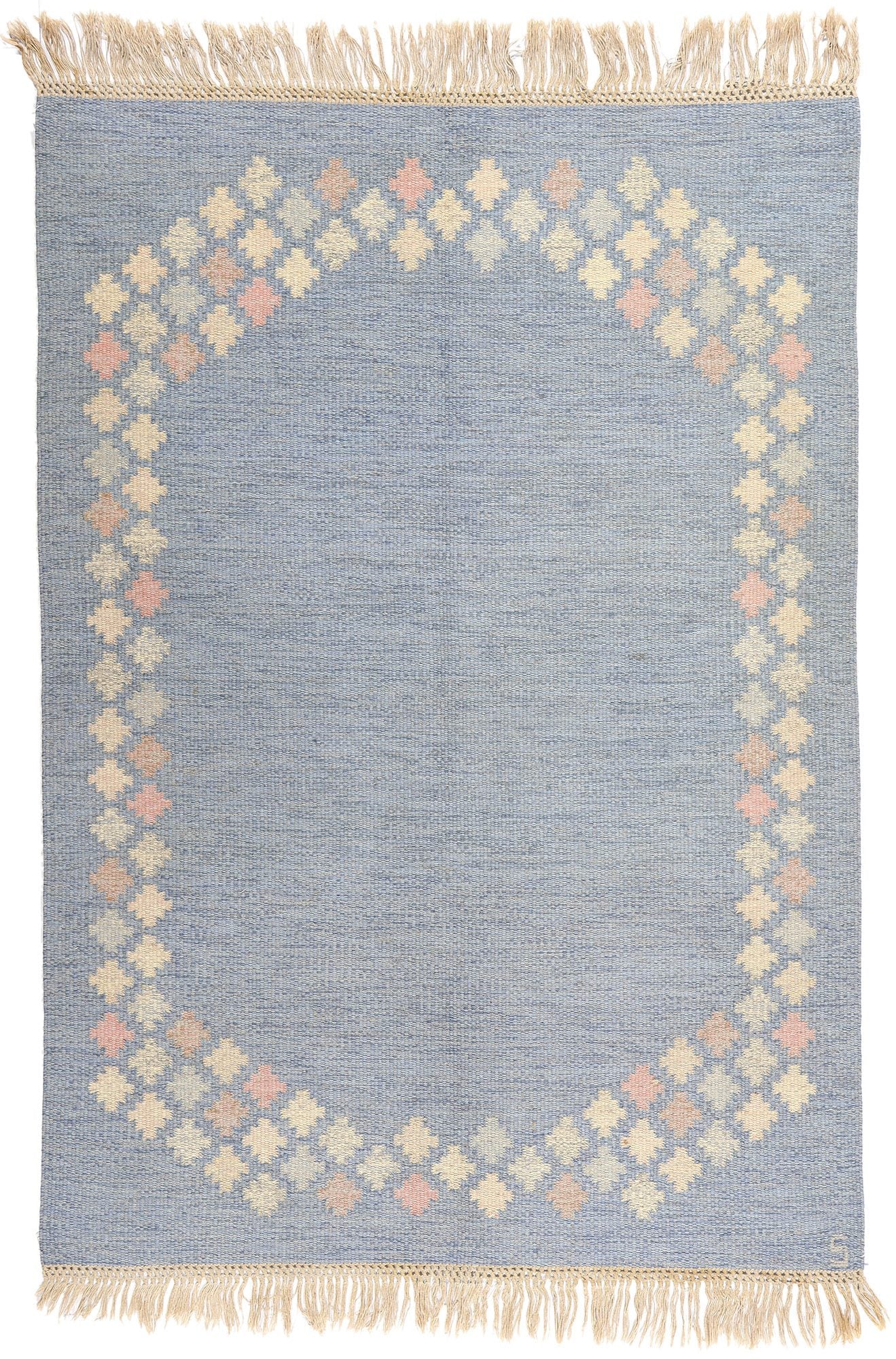 5 x 6 Brita Svefors Vintage Swedish Rollakan Rug 78262