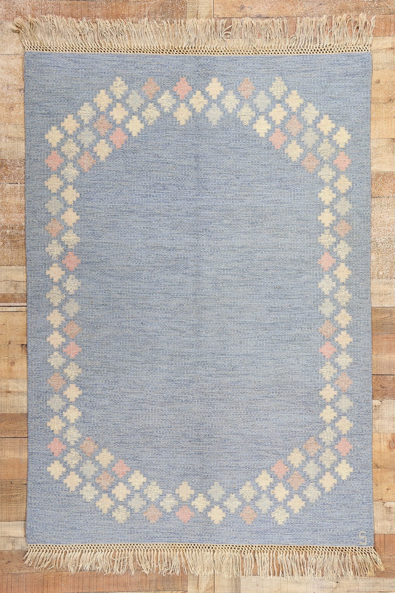 5 x 6 Brita Svefors Vintage Swedish Rollakan Rug 78262