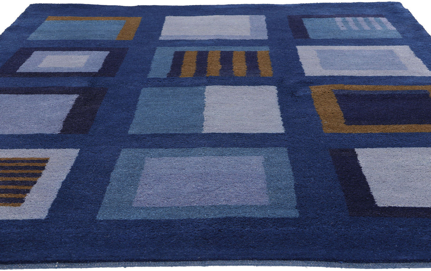 5 x 8 Vintage Blue Swedish Pile Rug 78735