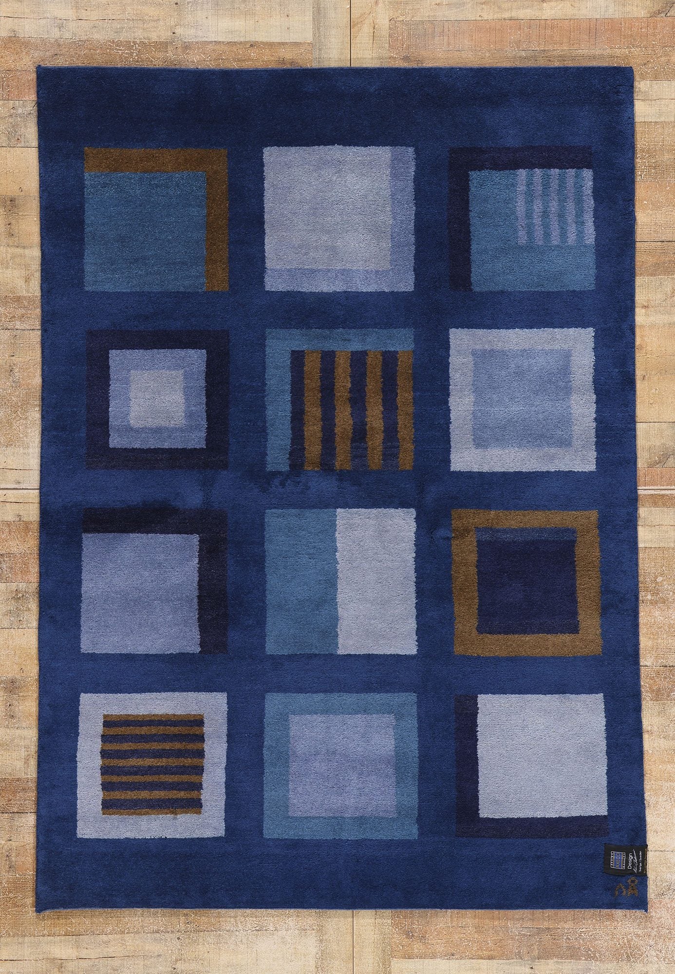 5 x 8 Vintage Blue Swedish Pile Rug 78735