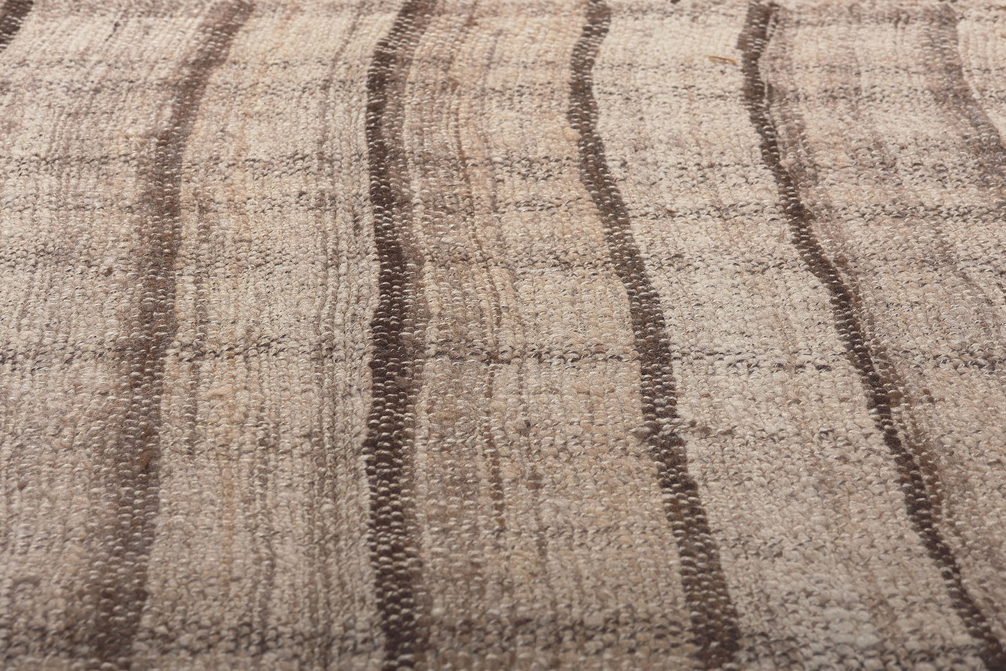 10 x 7 Brown Vintage Striped Turkish Kilim Rug 60637