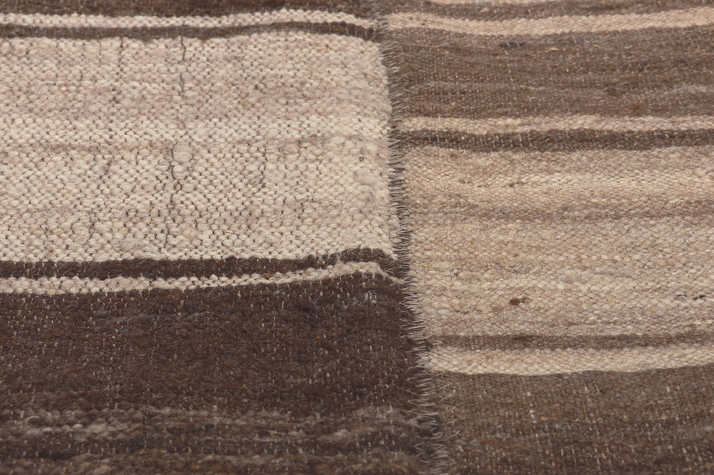 13 x 16 Brown Vintage Striped Turkish Kilim Rug 60635