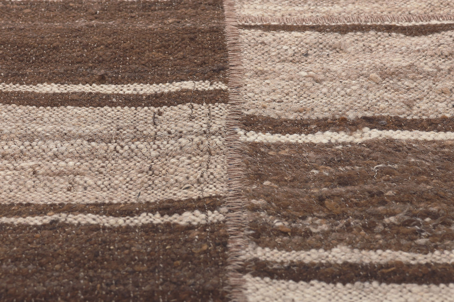 9 x 11 Brown Vintage Striped Turkish Kilim Rug 60638