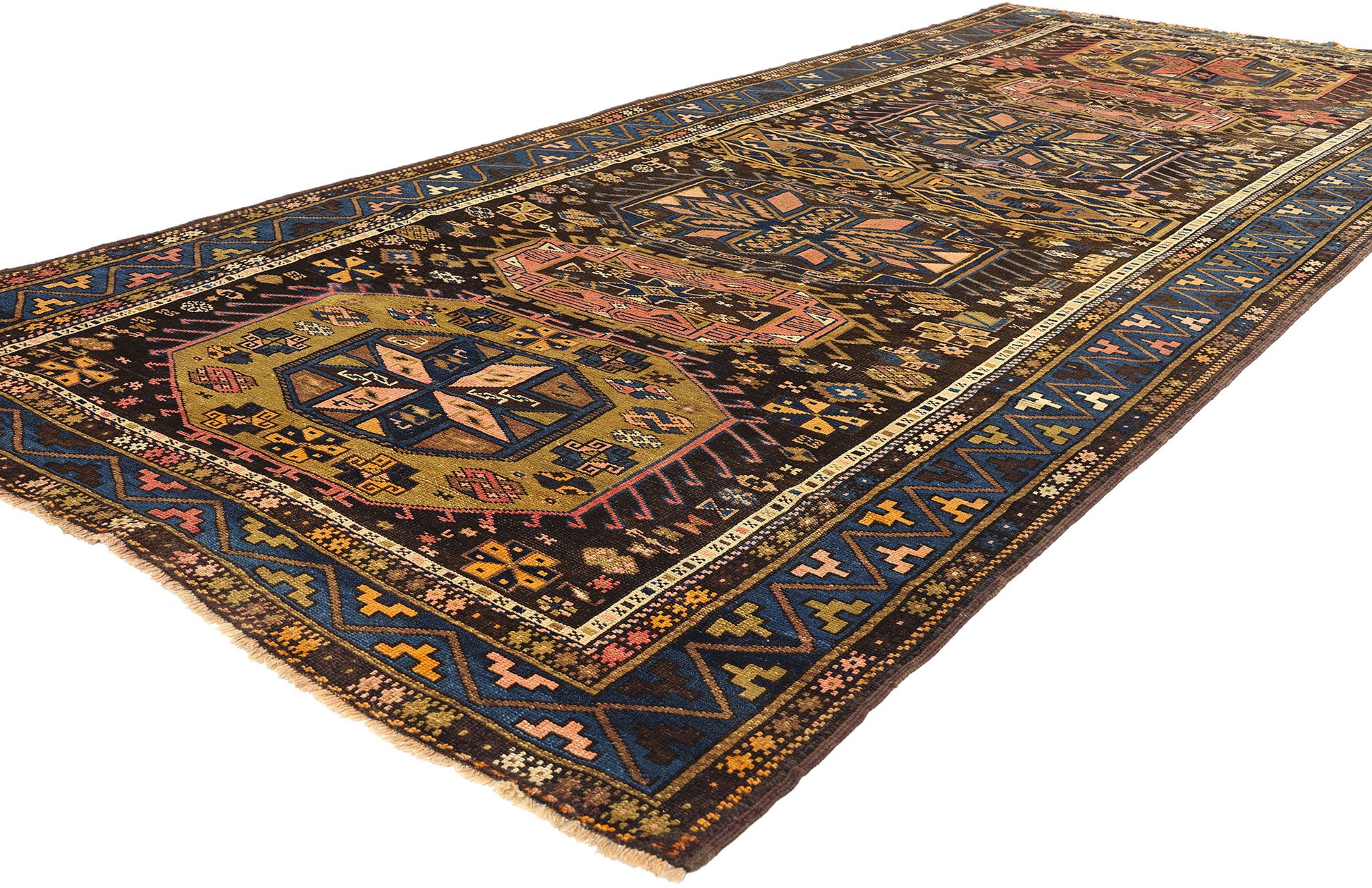 5 x 13 Antique Caucasian Baku Rug 78770