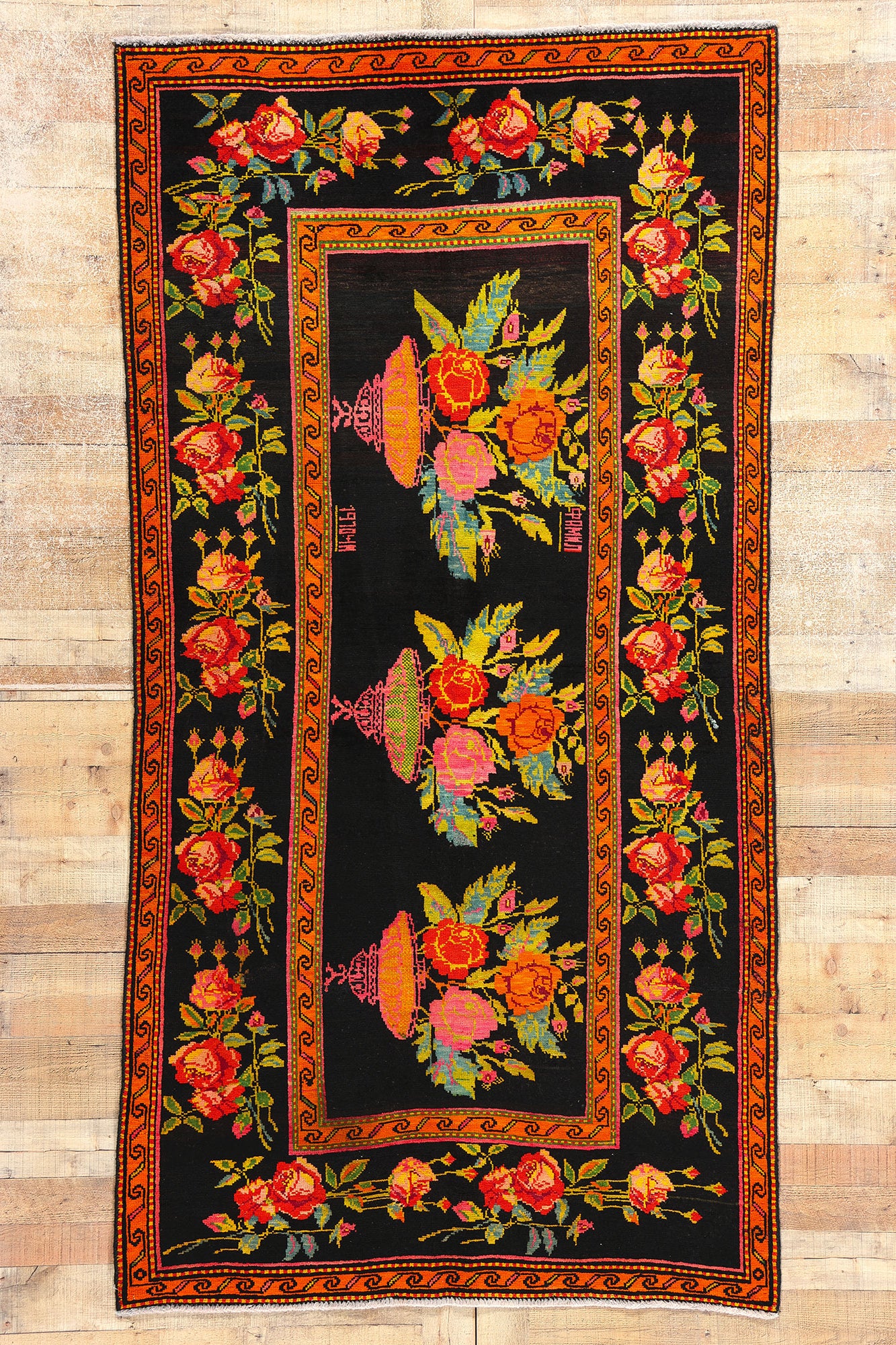 4 x 8 Antique Caucasian Rose Karabagh Rug 61061