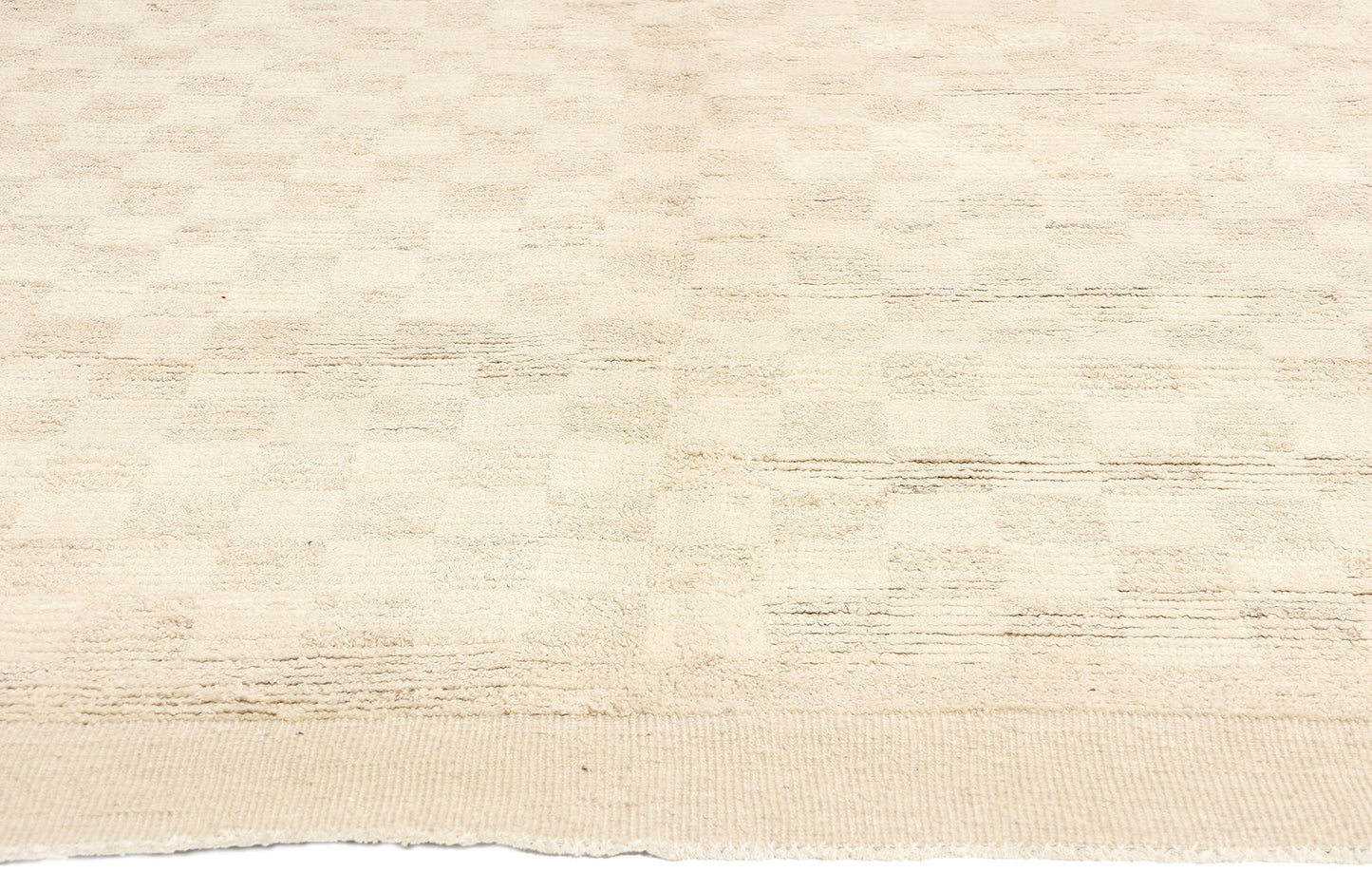 9 x 12 Modern Beige Checkered Moroccan Rug 81071
