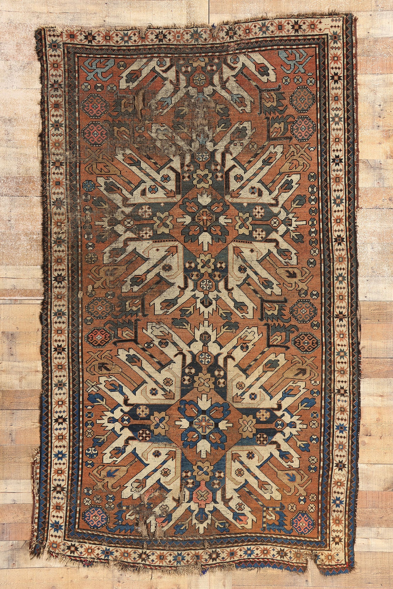 5 x 8 Antique Caucasian Chelaberd Karabagh Rug 78779