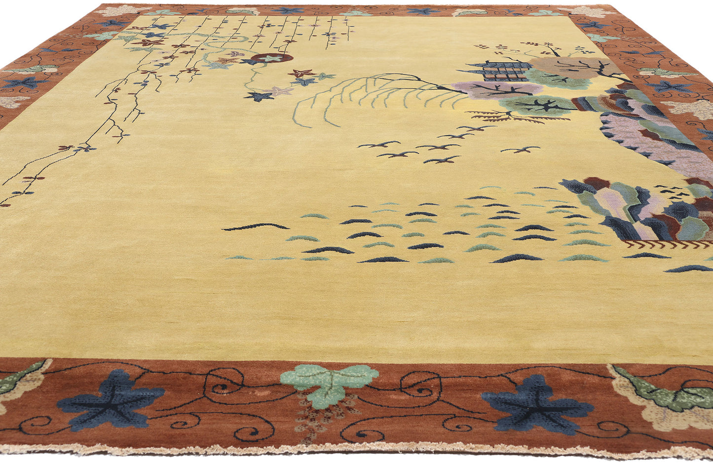 10 x 13 Modern Chinese Art Deco Pictorial Rug 31319
