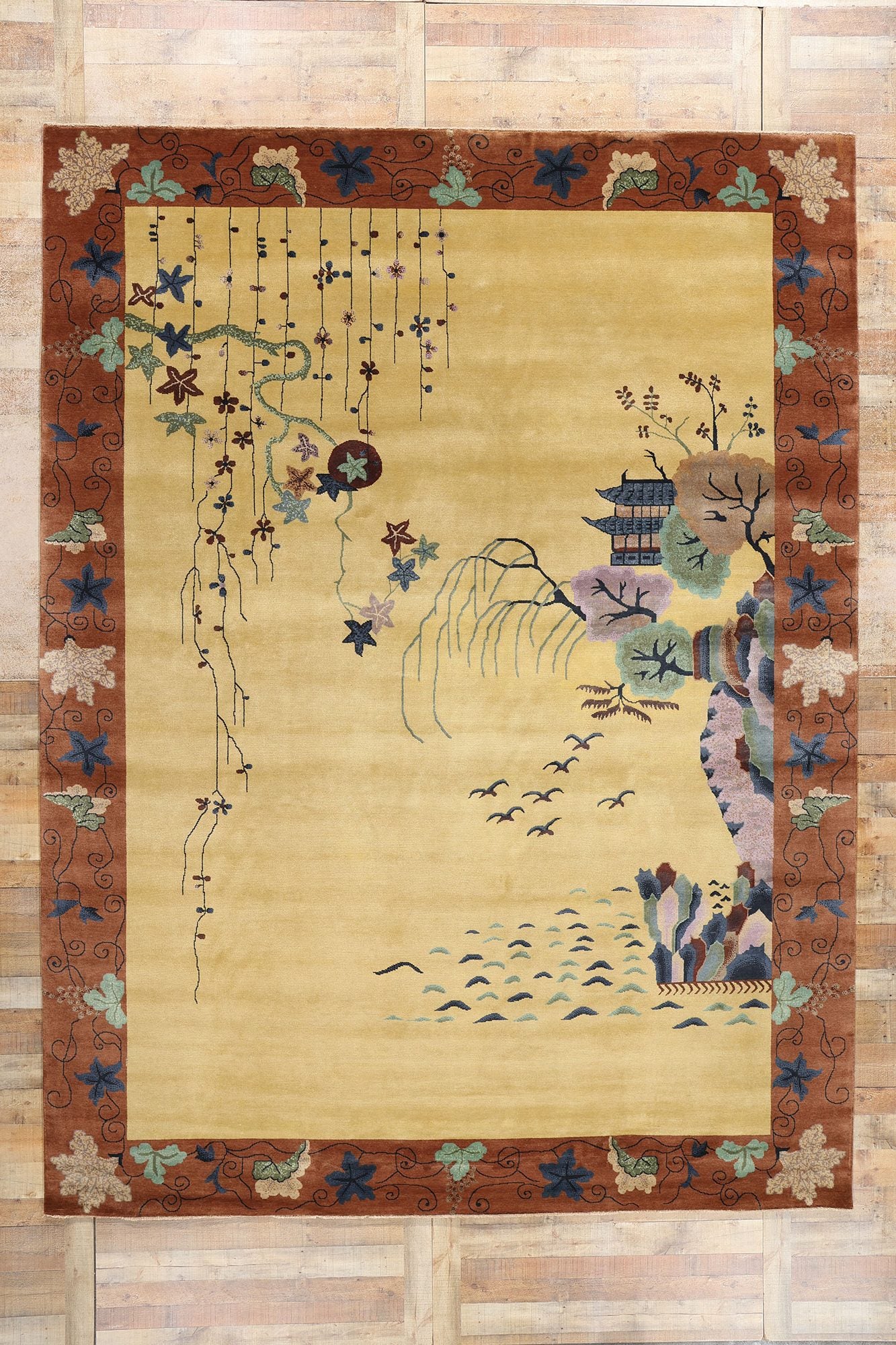 10 x 13 Modern Chinese Art Deco Pictorial Rug 31319