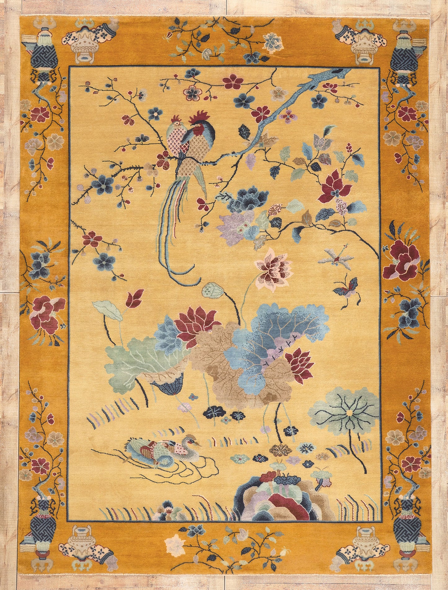 8 x 11 Chinese Art Deco Pictorial Rug 30973