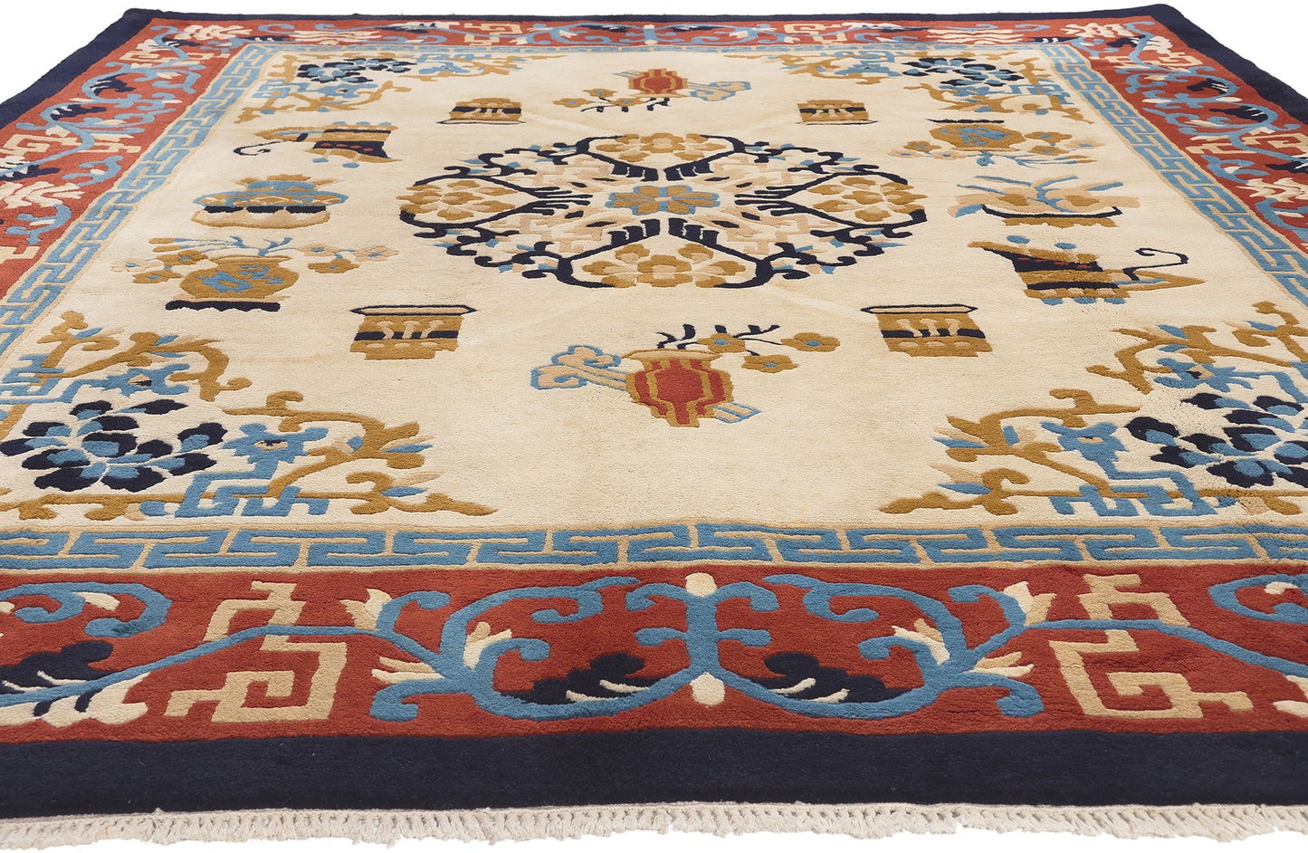 8 x 10 Vintage Chinese Art Deco Style Rug 74745