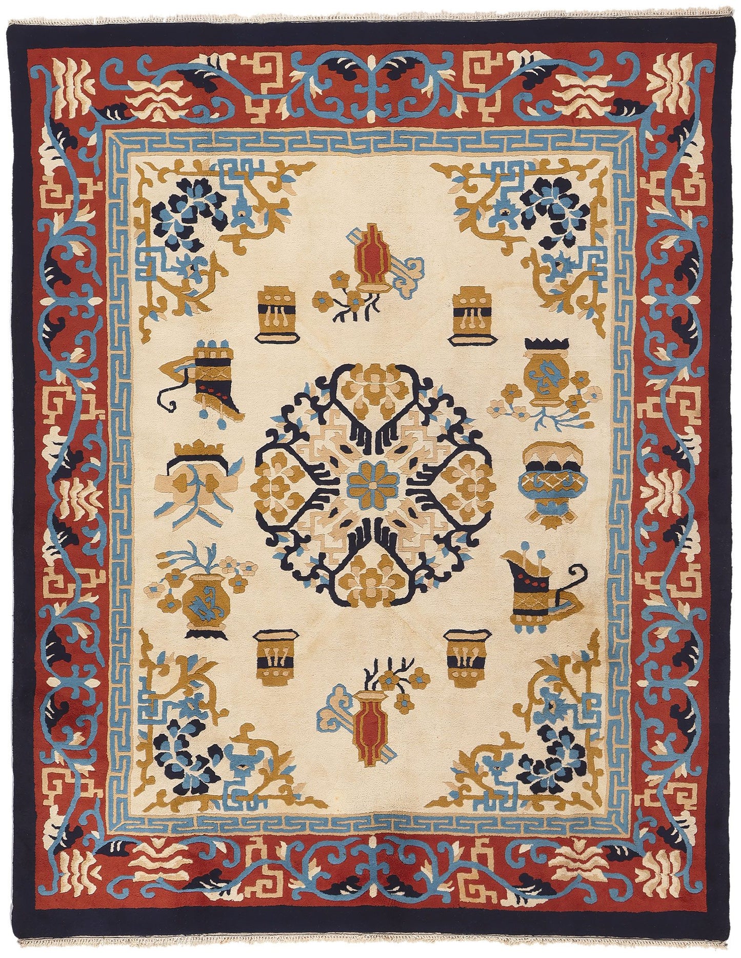 8 x 10 Vintage Chinese Art Deco Style Rug 74745