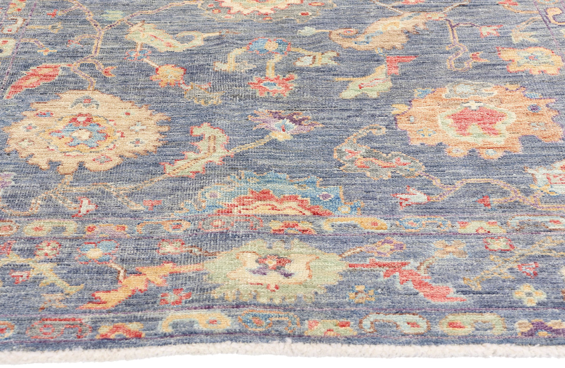 5 x 7 Modern Colorful Blue Oushak Rug 80972