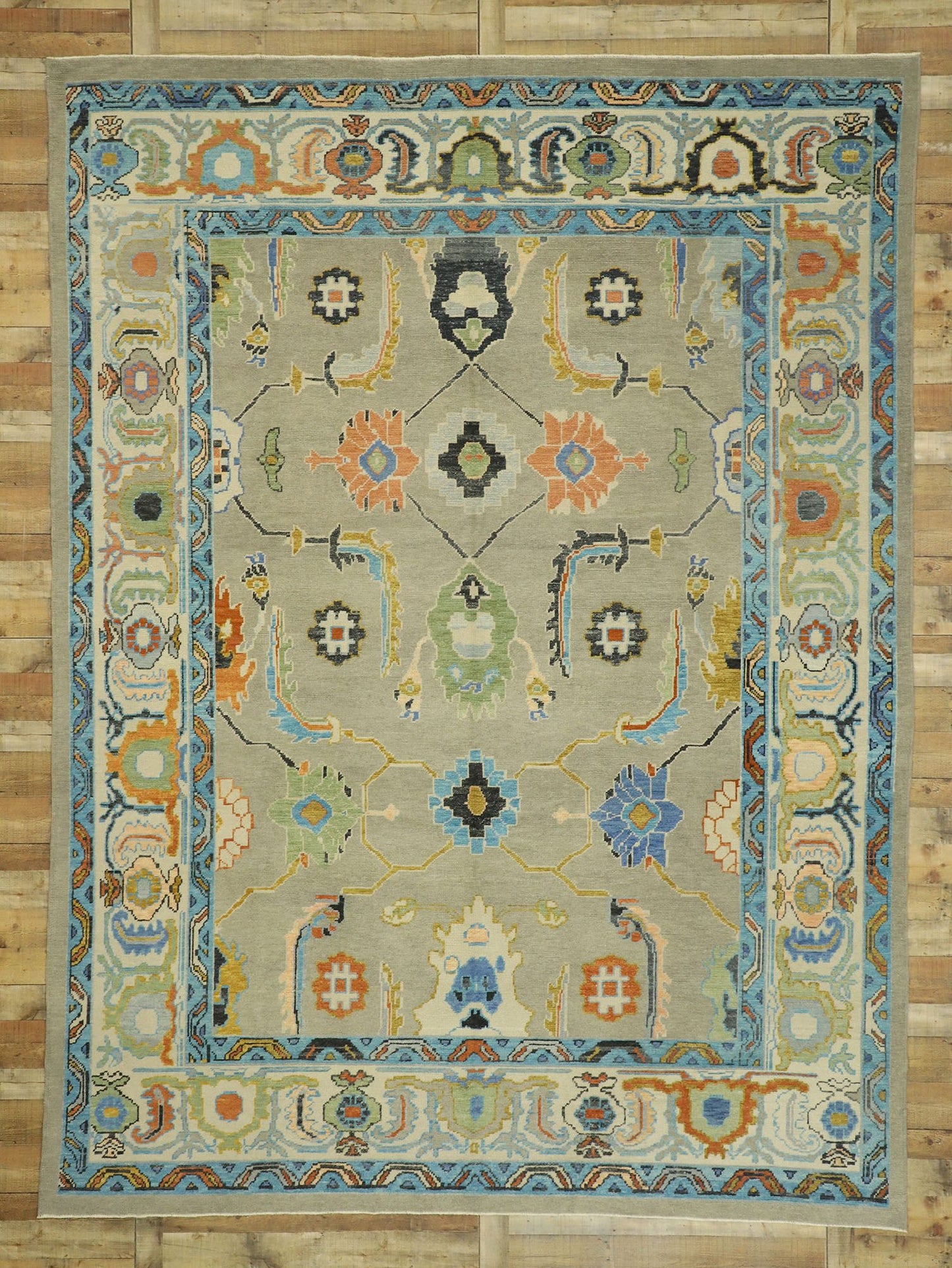 10 x 13 Colorful Turkish Oushak Rug 52798