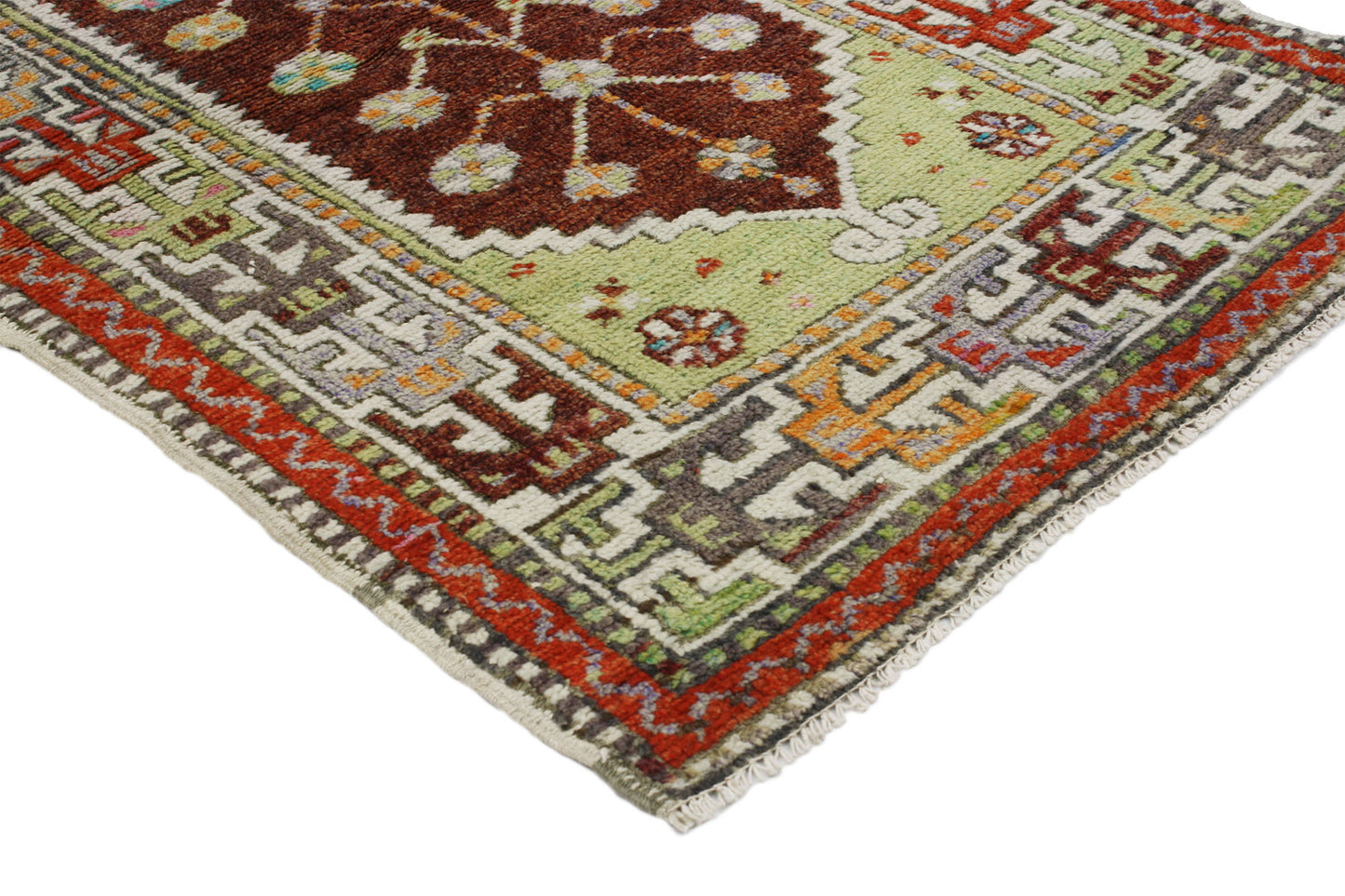 2 x 4 Colorful Vintage Turkish Oushak Rug 51761