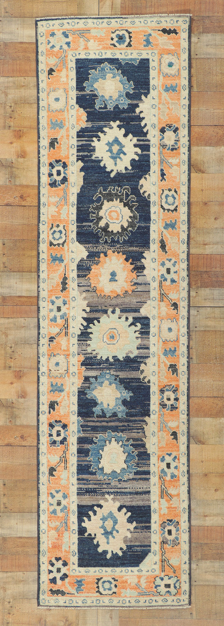 2 x 9 Colorful Oushak Runner 80830