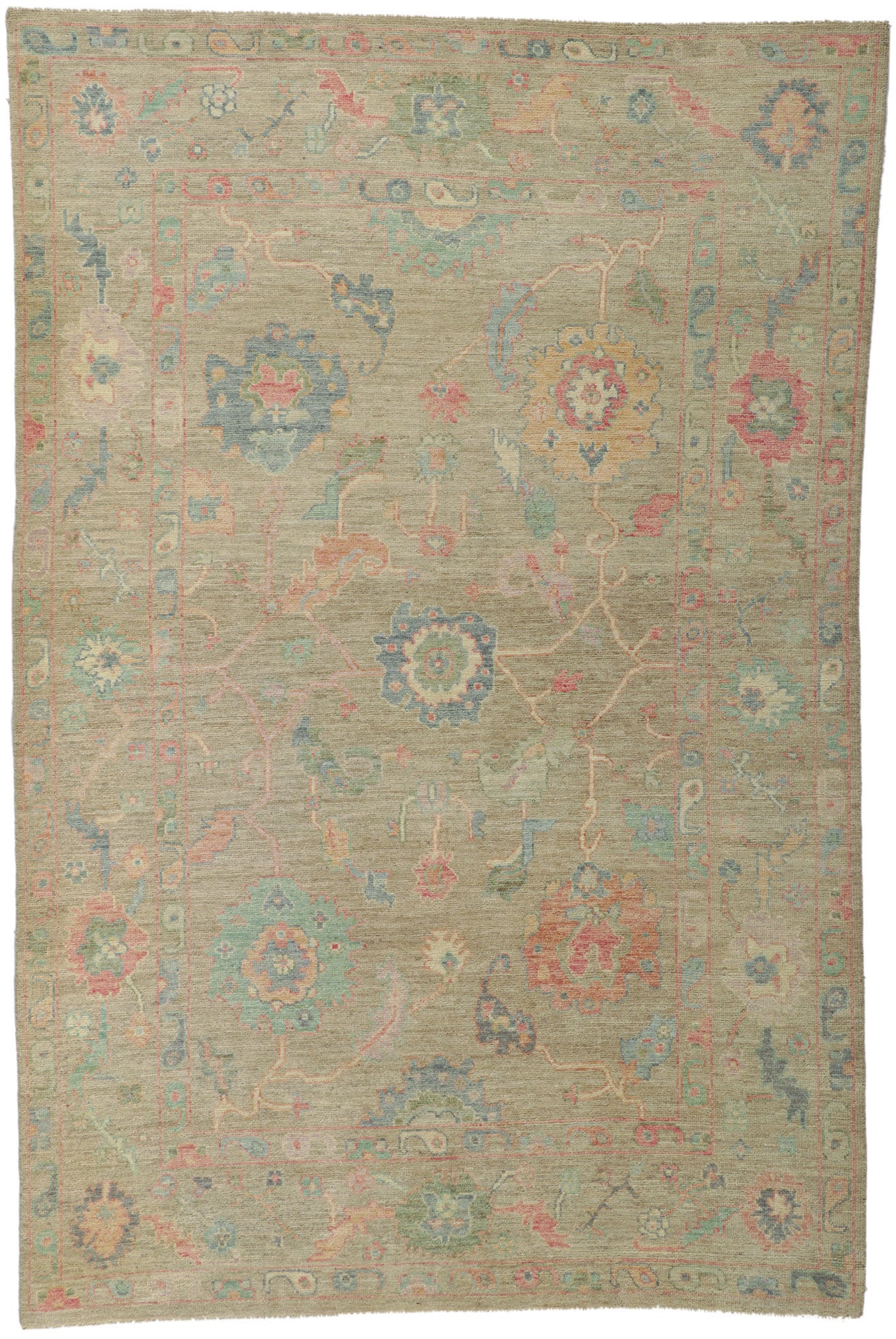 6 x 9 Colorful Oushak Rug 80891