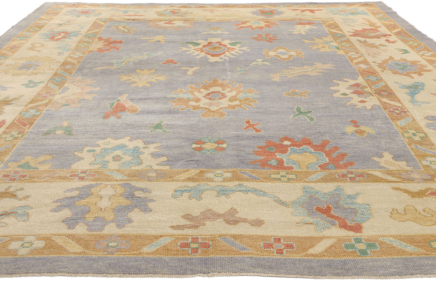 9 x 12 Colorful Turkish Lavender Oushak Rug 52164