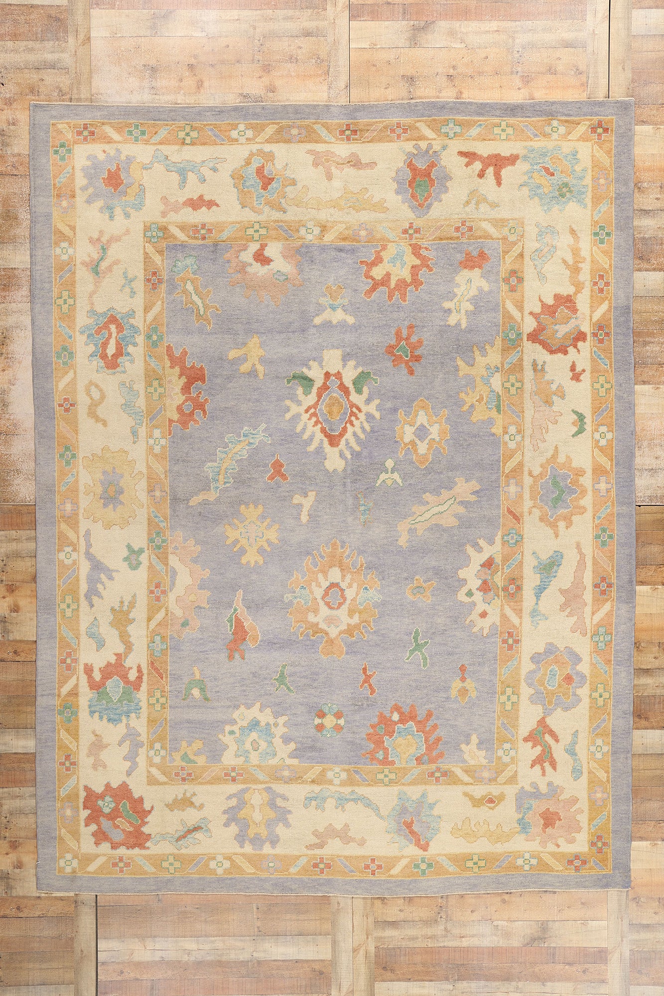 9 x 12 Colorful Turkish Lavender Oushak Rug 52164