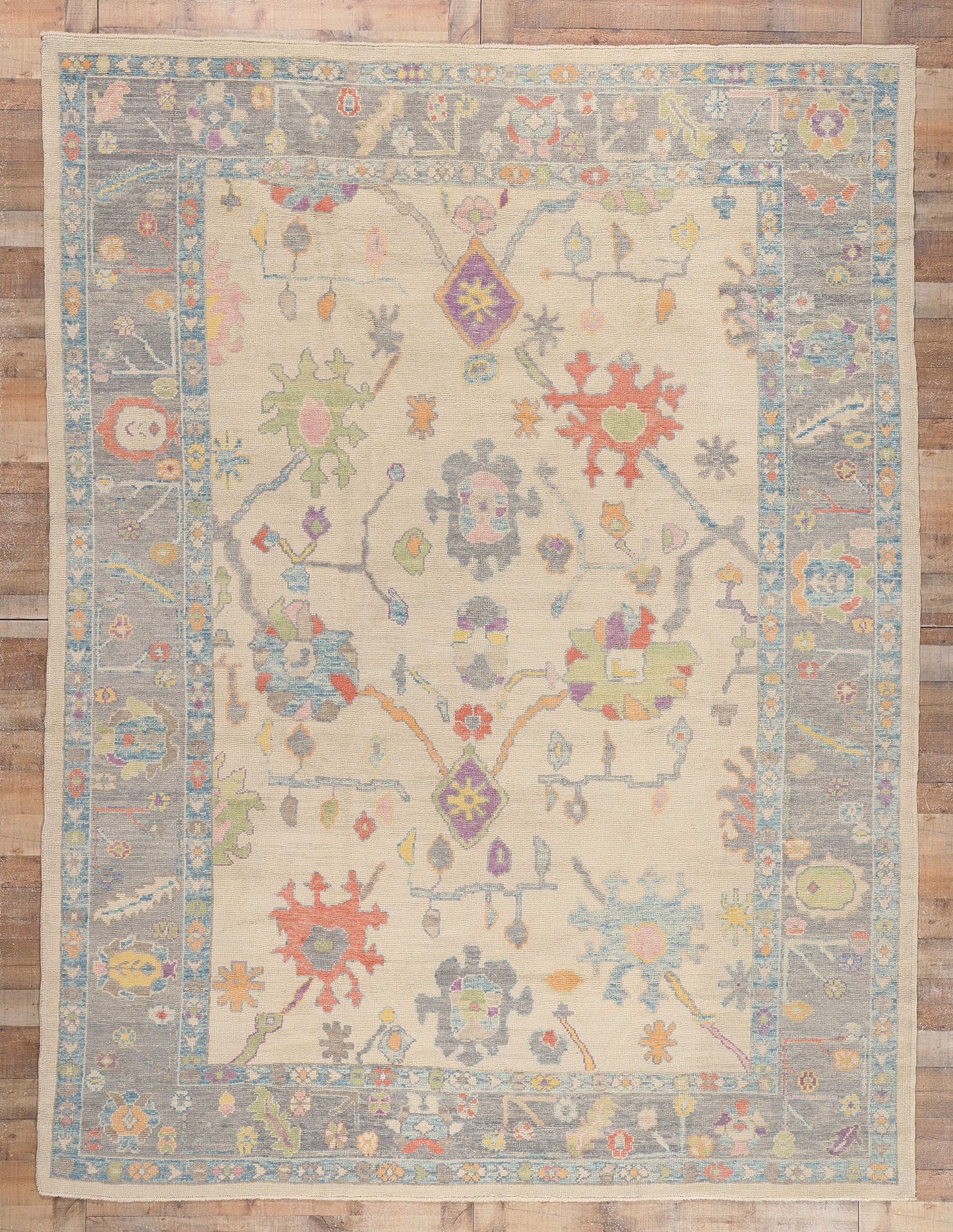 9 x 12 Colorful Turkish Oushak Rug 53607