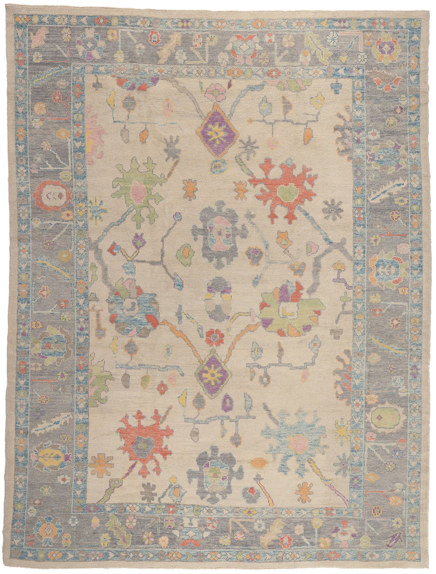 9 x 12 Colorful Turkish Oushak Rug 53607