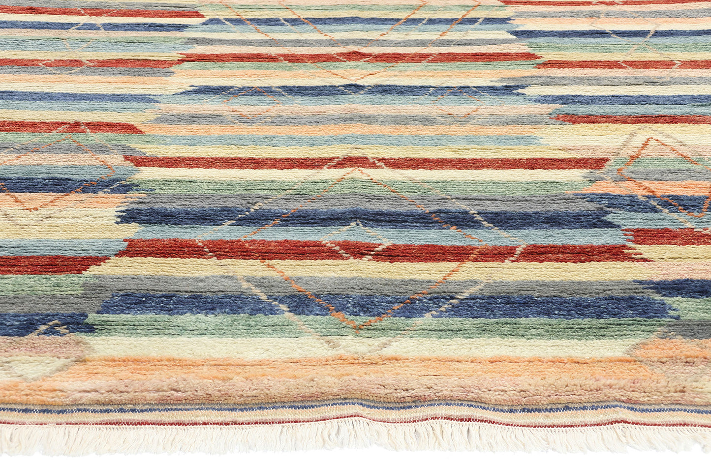 9 x 12 Modern Striped Tribal Moroccan Rug 31265