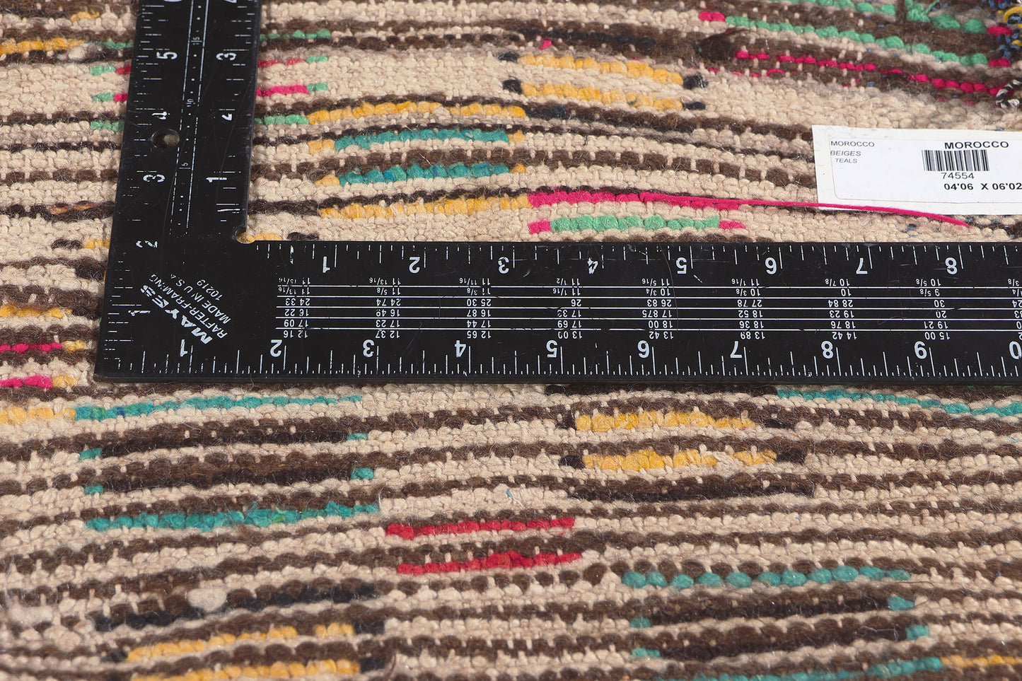 4 x 6 Colorful Vintage Moroccan Azilal Rug 74554