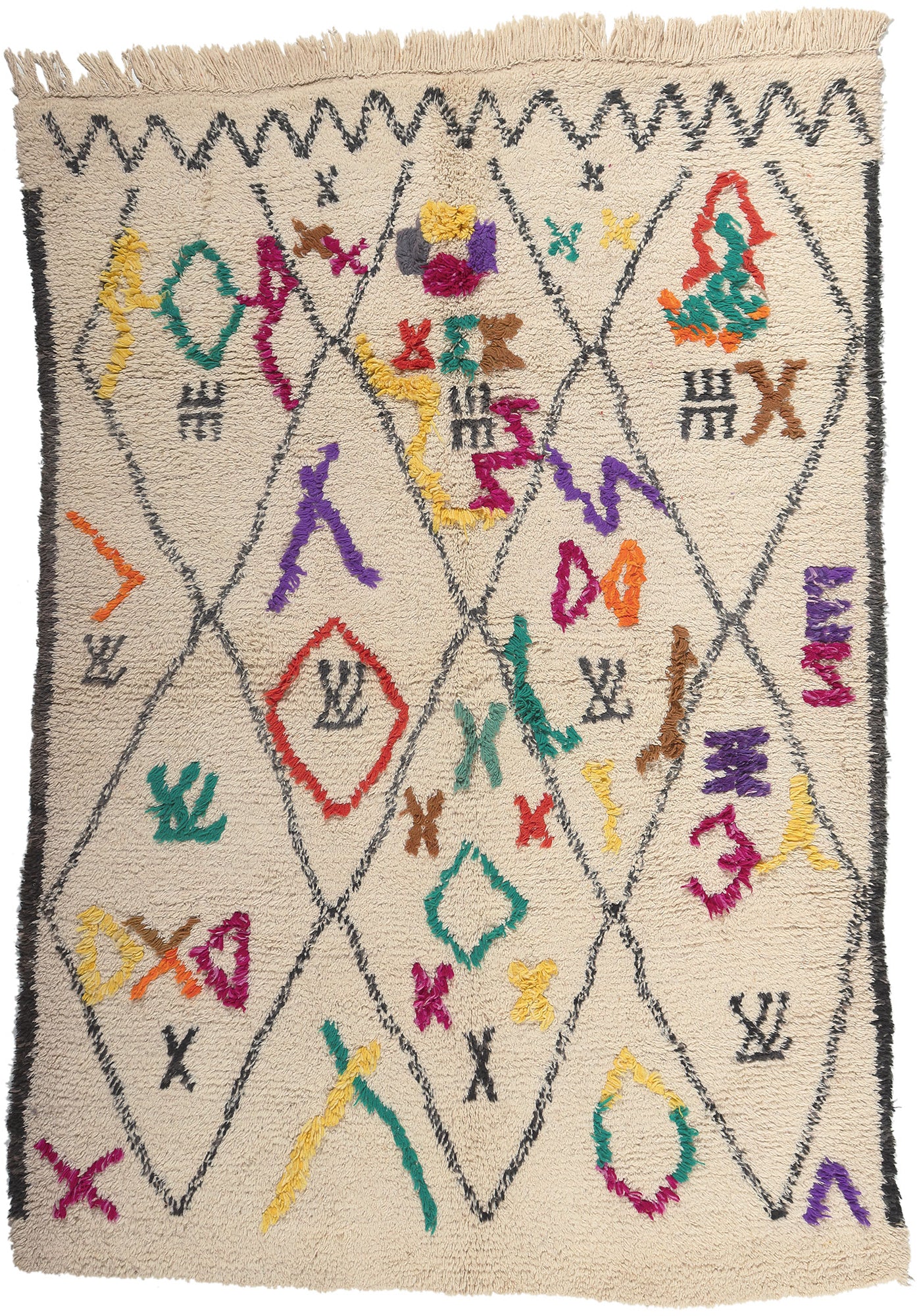 6 x 9 Colorful Vintage Moroccan Azilal Rug 21031