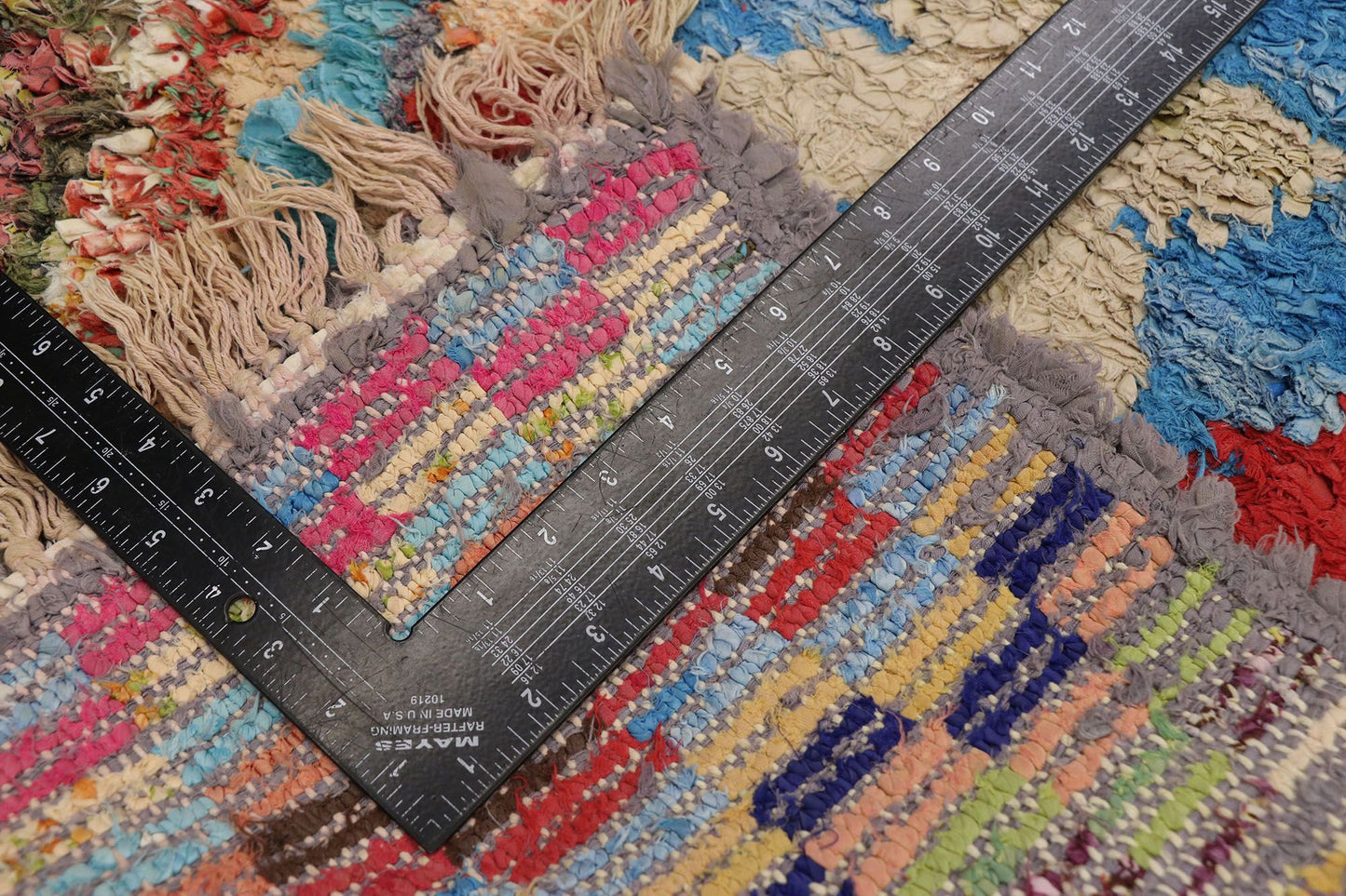 3 x 6 Vintage Boucherouite Moroccan Rug 21583
