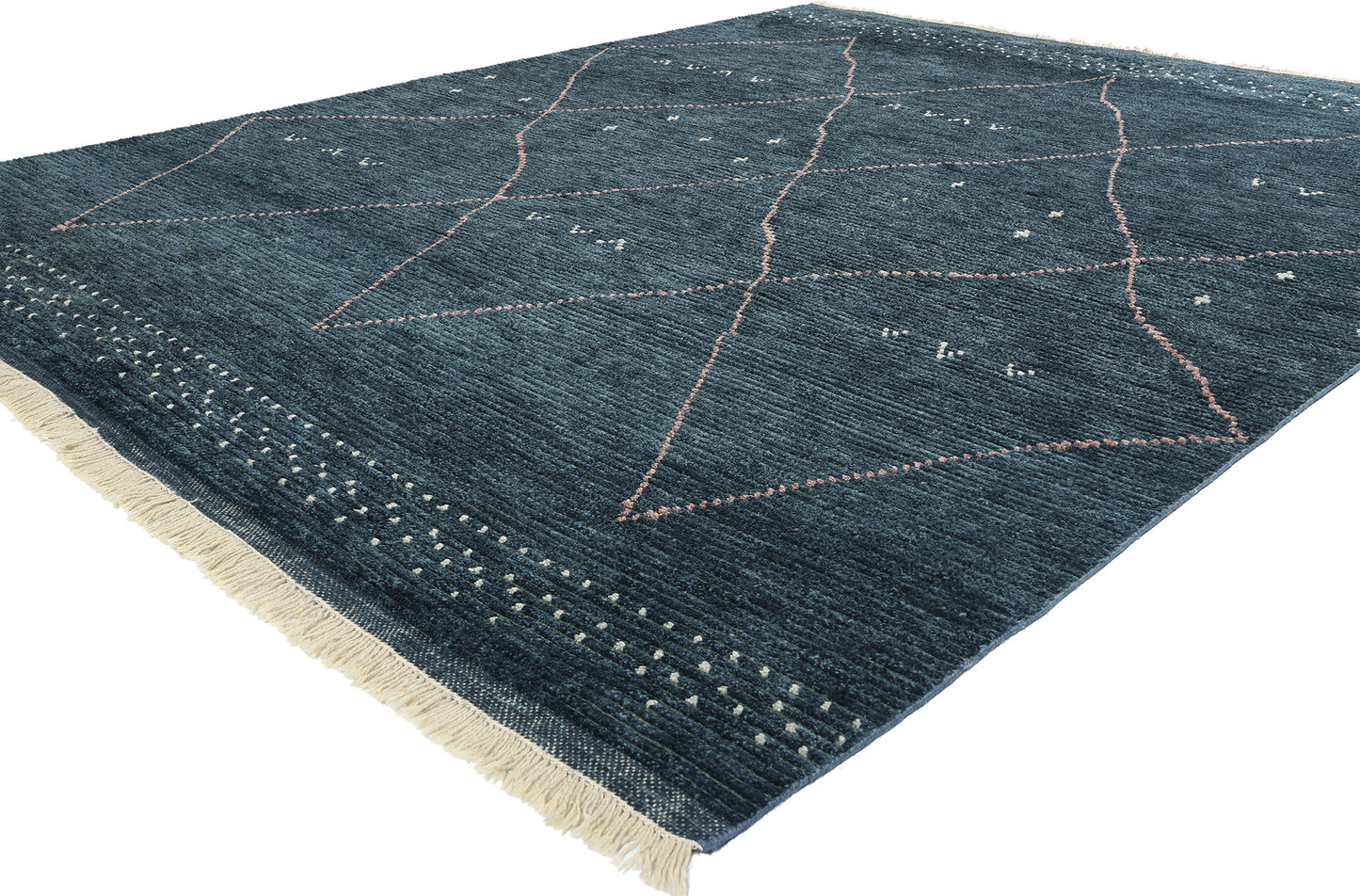8 x 10 Dark Blue Bohemian Moroccan Rug 31243