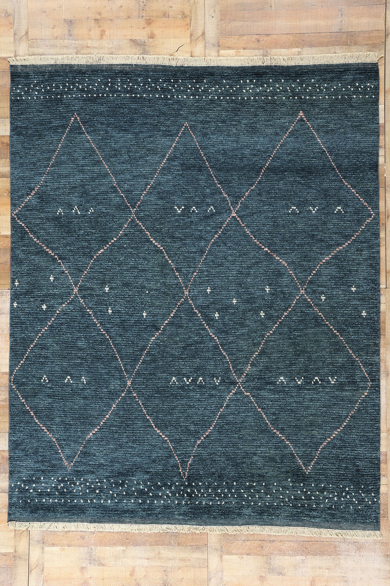 8 x 10 Dark Blue Bohemian Moroccan Rug 31243