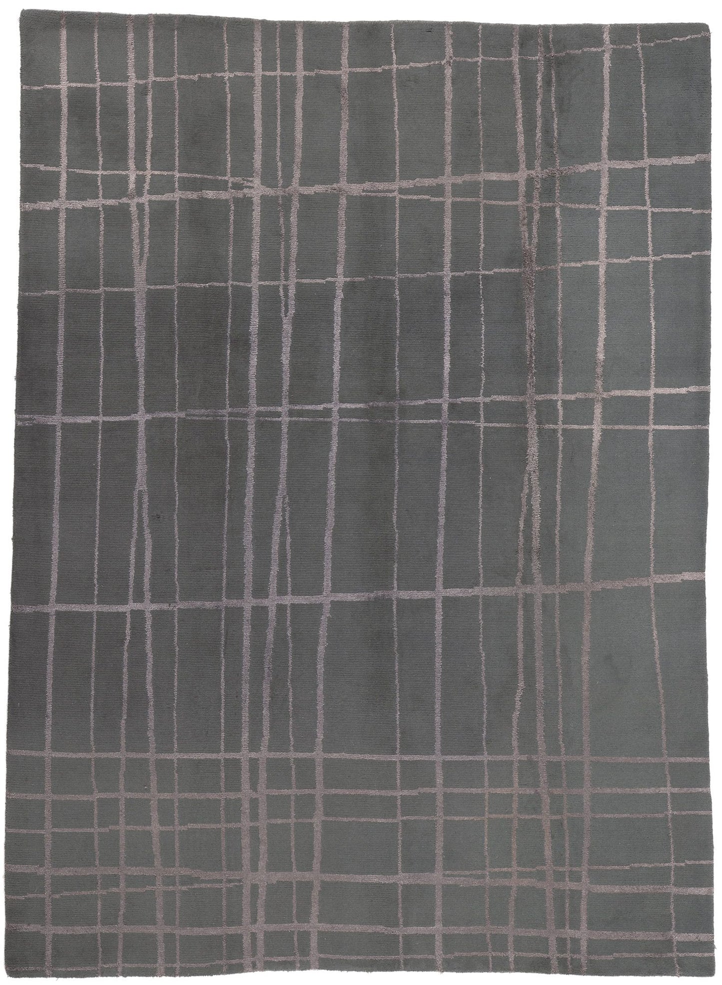 8 x 11 Vintage Gray Tibetan Wool and Silk Rug 77308