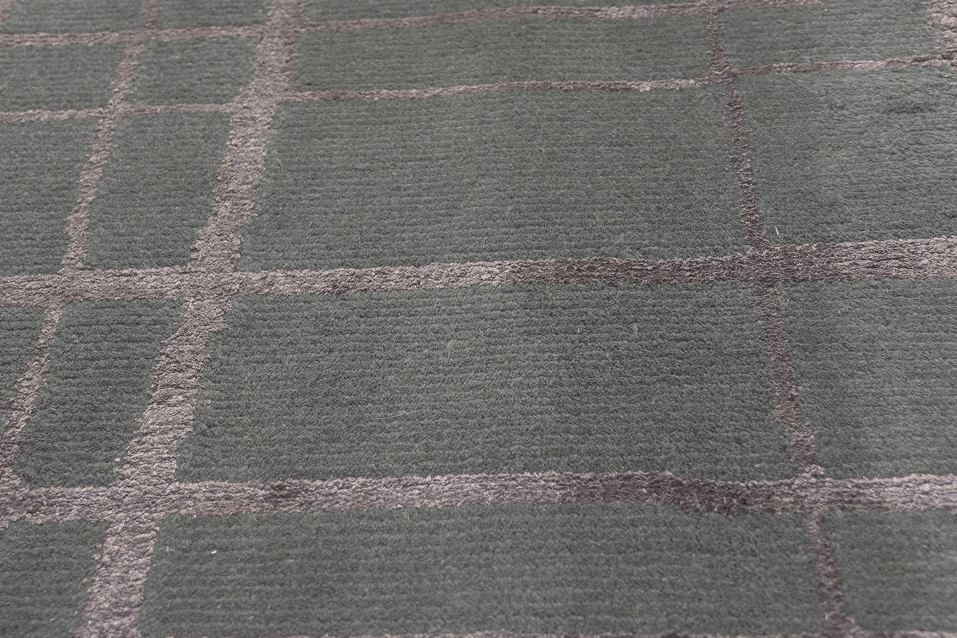 8 x 11 Vintage Gray Tibetan Wool and Silk Rug 77308