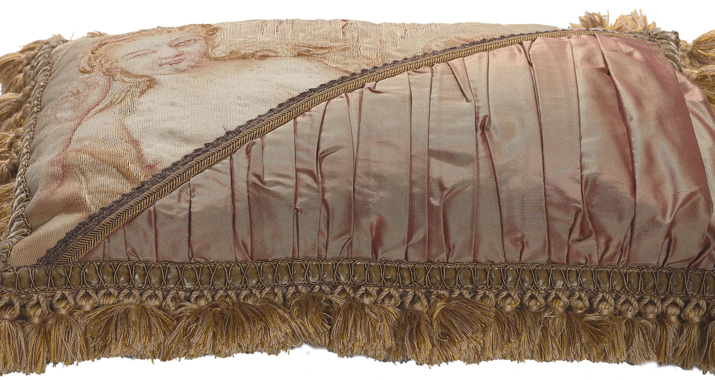 2 x 1 Antique French Aubusson Pillow 78616