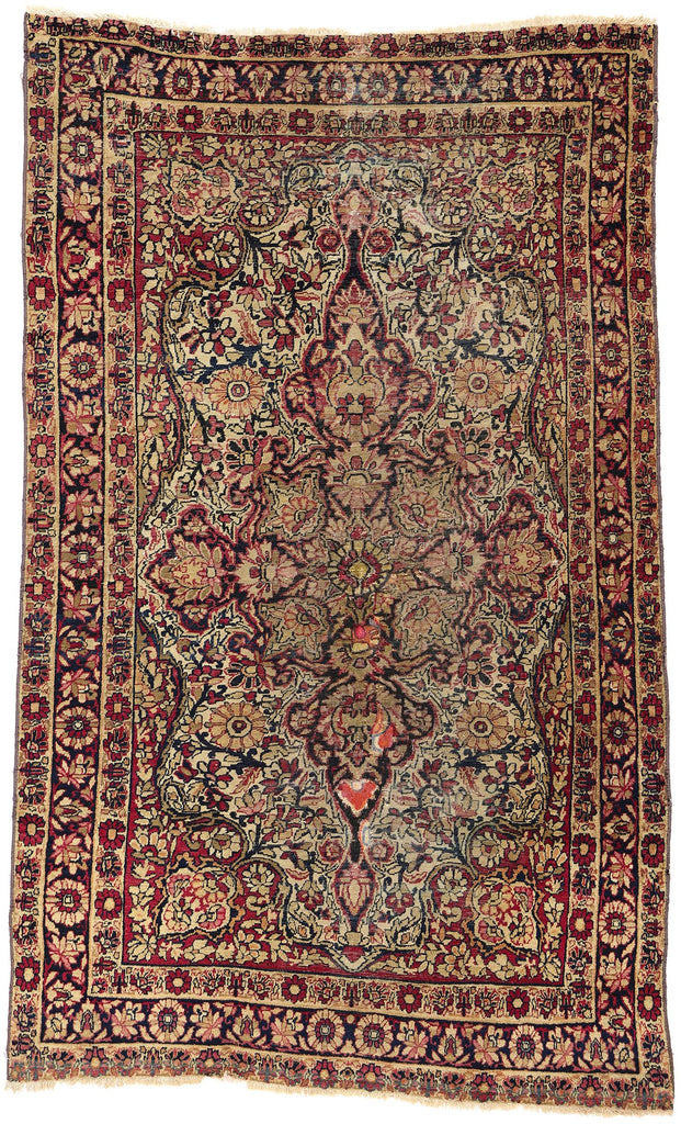 4 x 6 Antique Persian Kerman Rug 78761
