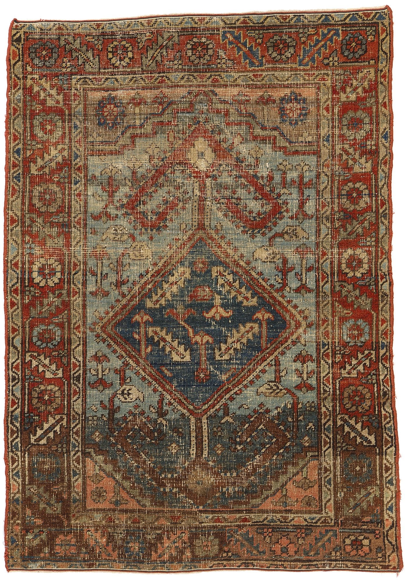 4 x 5 Antique-Worn Persian Bakshaish Rug 78672