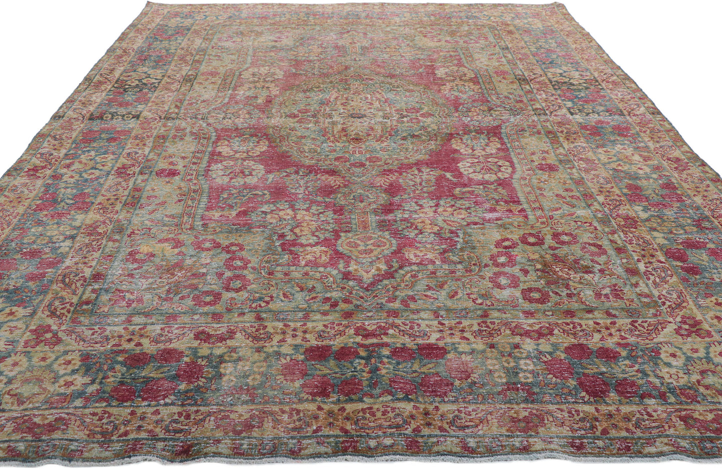 6 x 11 Antique-Worn Persian Kerman Rug 61013