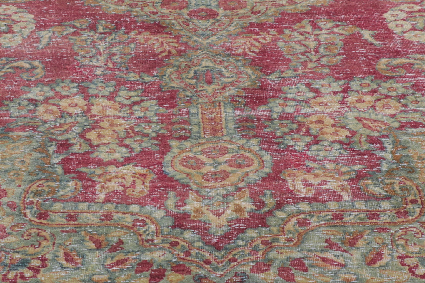 6 x 11 Antique-Worn Persian Kerman Rug 61013