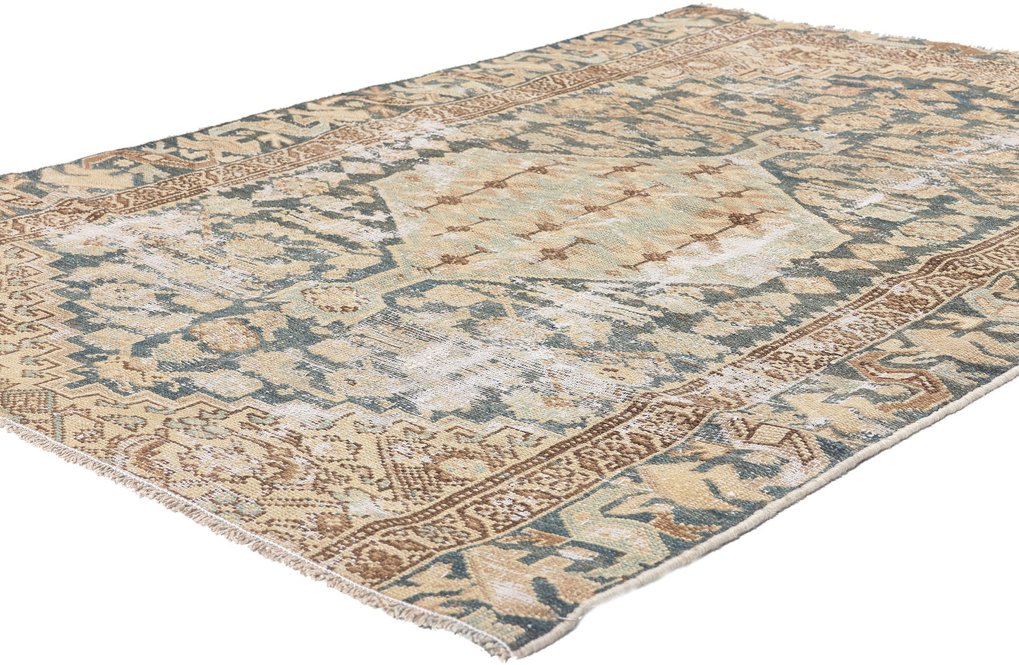 4 x 6 Antique-Worn Persian Malayer Rug 61264