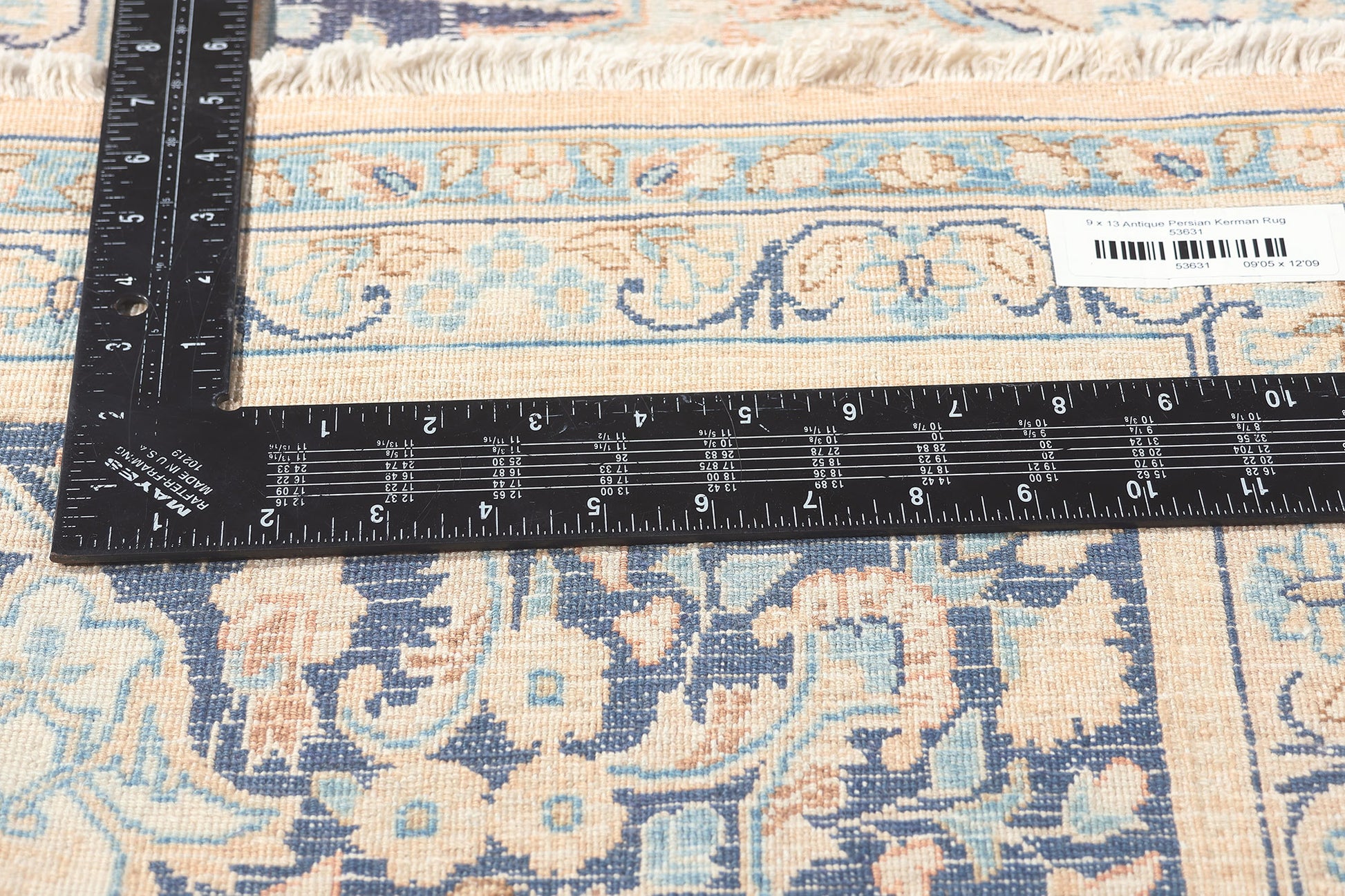 9 x 13 Antique-Worn Persian Kerman Rug 53631