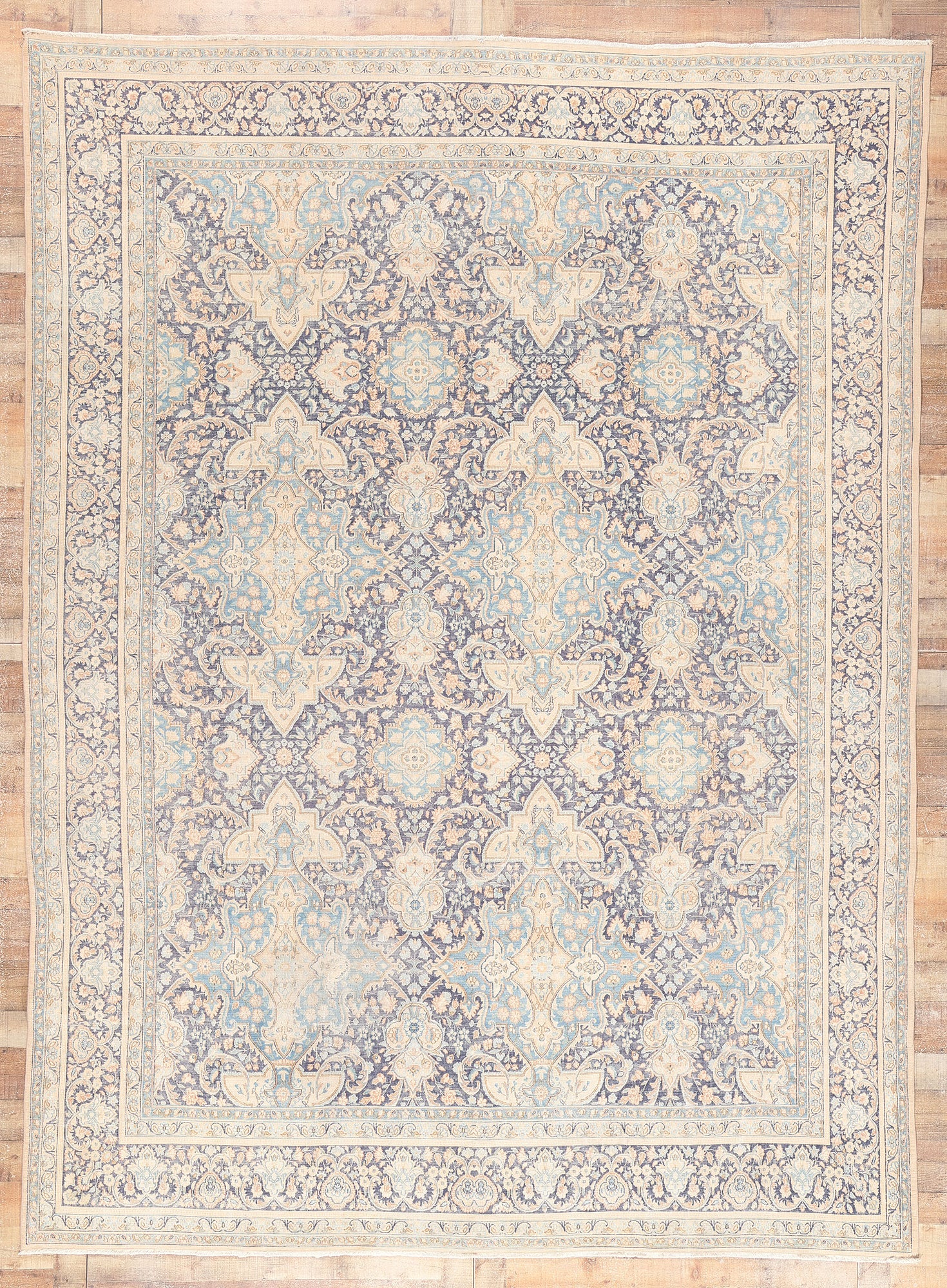 9 x 13 Antique-Worn Persian Kerman Rug 53631