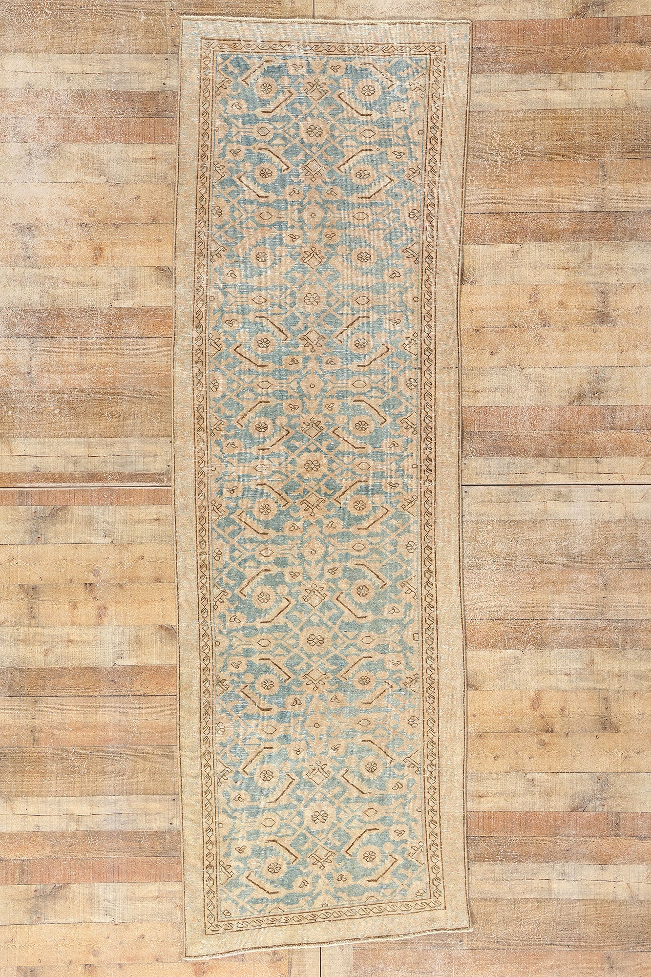 3 x 10 Vintage Blue Persian Malayer Rug 53922