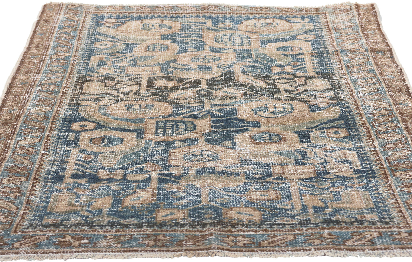 3 x 5 Antique-Worn Persian Hamadan Rug 61276