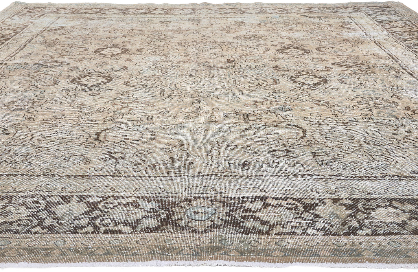 9 x 13 Antique-Worn Persian Mahal Rug 61278