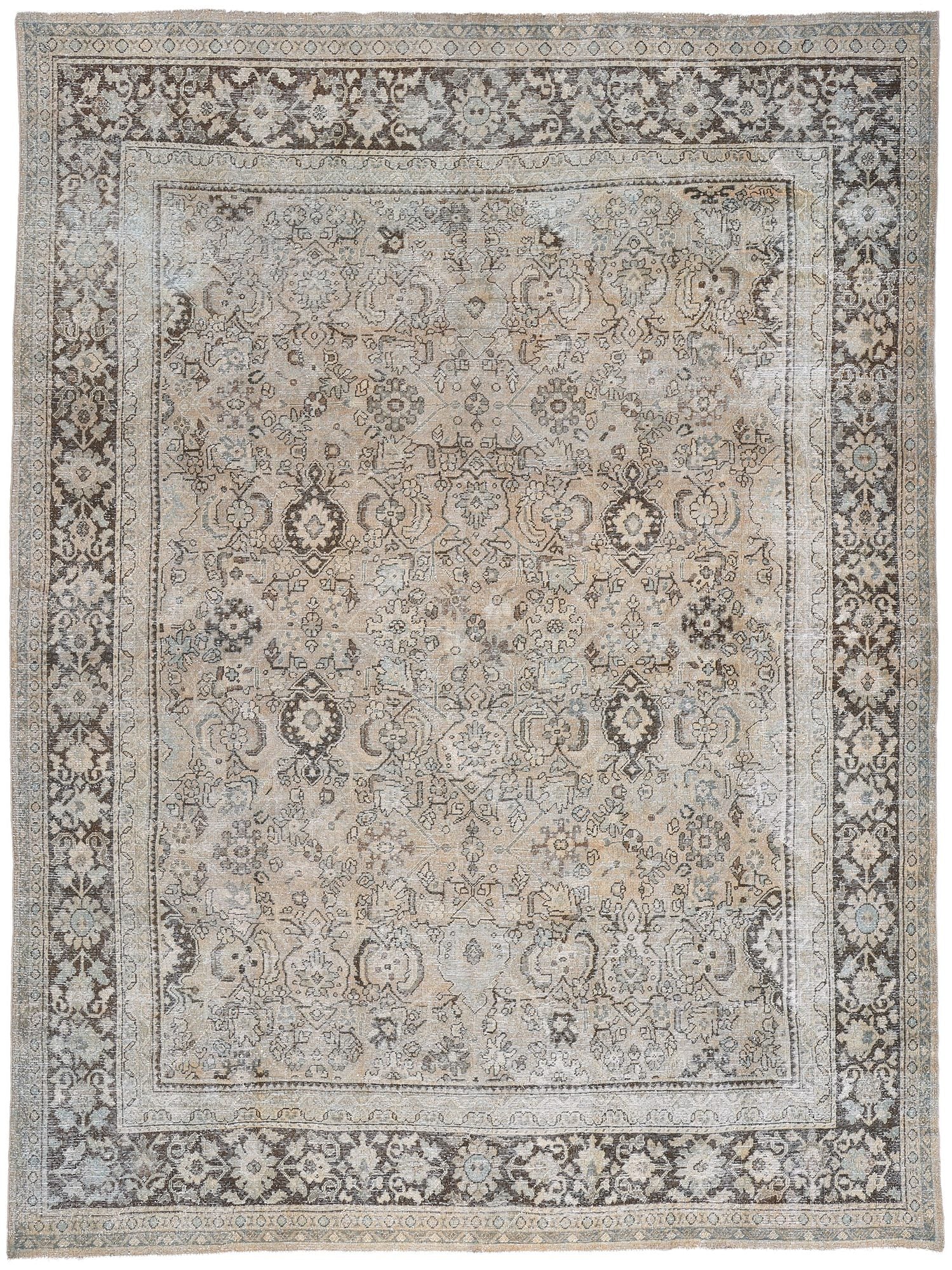 9 x 13 Antique-Worn Persian Mahal Rug 61278